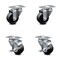 Service Caster 3 Inch Soft Rubber Wheel Swivel Top Plate Caster Set with 2 Brakes SCC SCC-20S314-SRS-TP2-2-TLB-2 - alternate 1